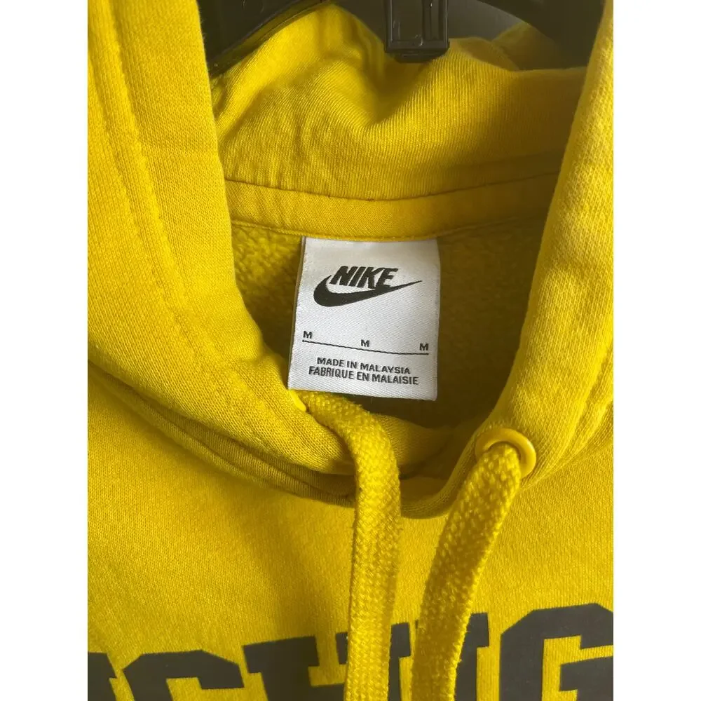 Vintage Nike University of Michigan Hoodie Center Swoosh Yellow  Wolverines Y2K